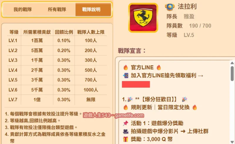 發Q娛樂城戰隊制度