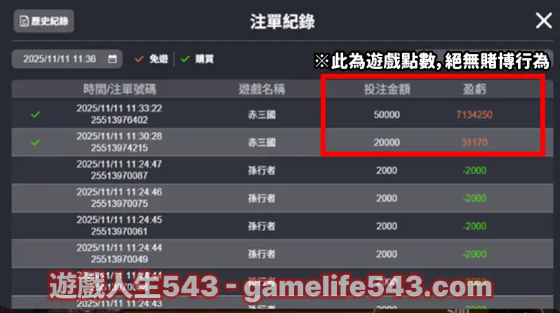 赤三國遊戲紀錄